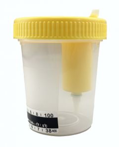 Sterile urine 120ml vacutainer collection cup with temp strip and individually sealed